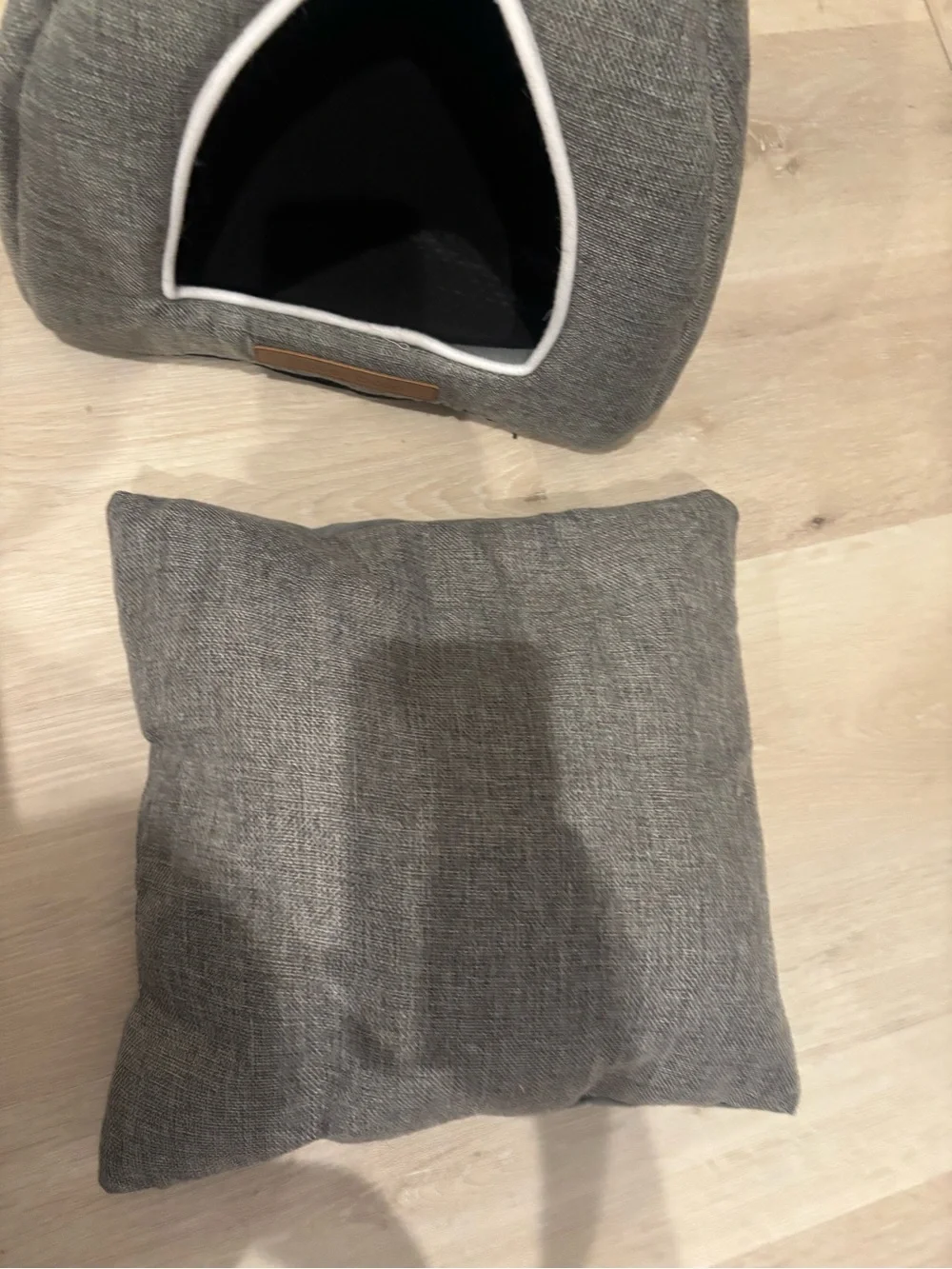 Gray Cozy Cat Cave Bed